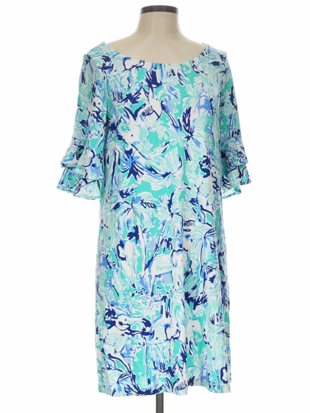 Lilly Pulitzer Size L Ruffle-Sleeve Cocktail Dress Excellent